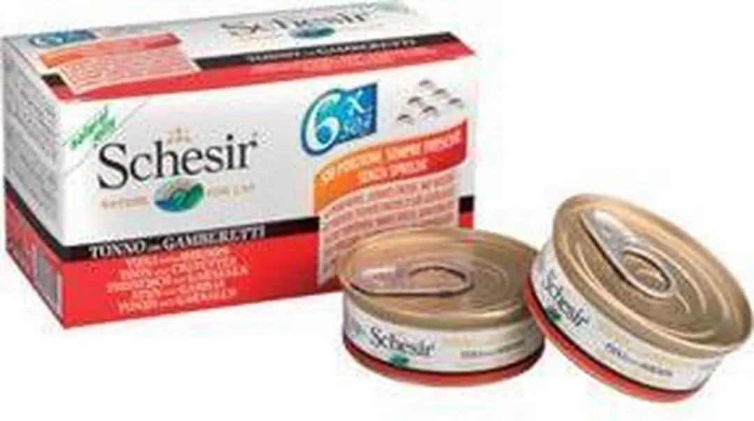 Schesir Kattenvoer Tonijn & Garnaal 6x50g
