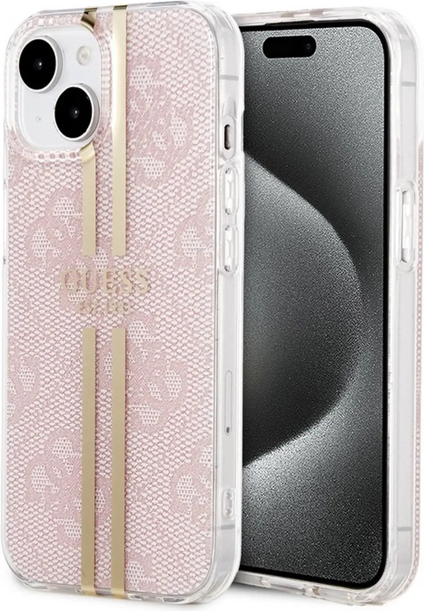Guess 4G Gold Stripe Back Case Apple iPhone 15