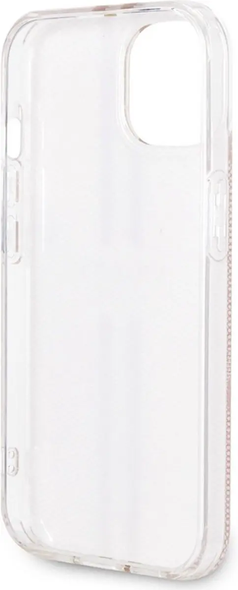 Guess 4G Gold Stripe Back Case Apple iPhone 15 - Roze