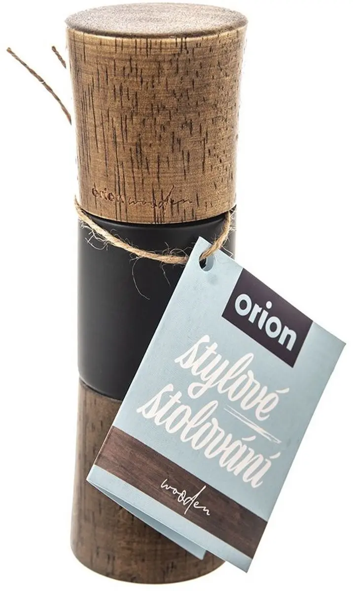 Orion Wooden Serie Houten Peper- en Zoutmolen 15,5cm - Keramisch - Zwart/Bruin