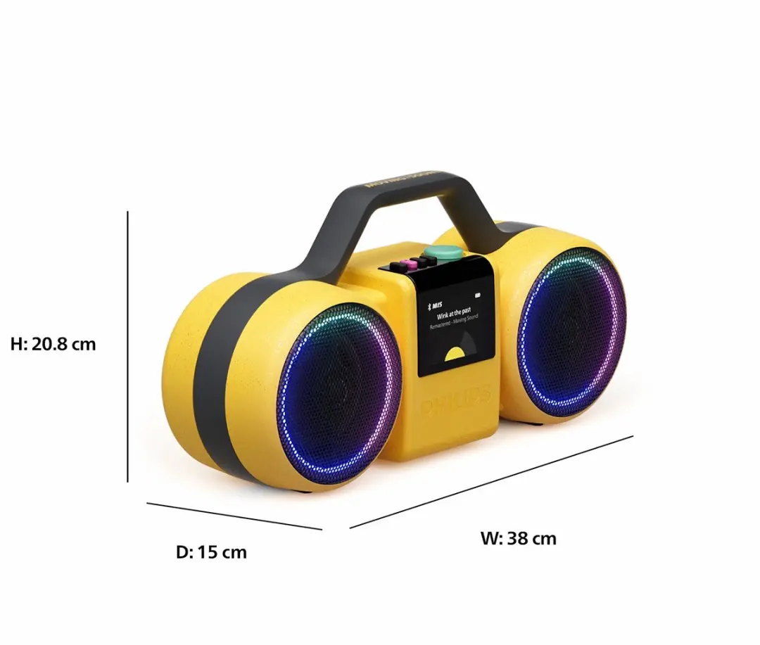 Philips Sound Moving Sound The Roller TAMS60Y/00 - Draagbare Speaker 60W - Geel