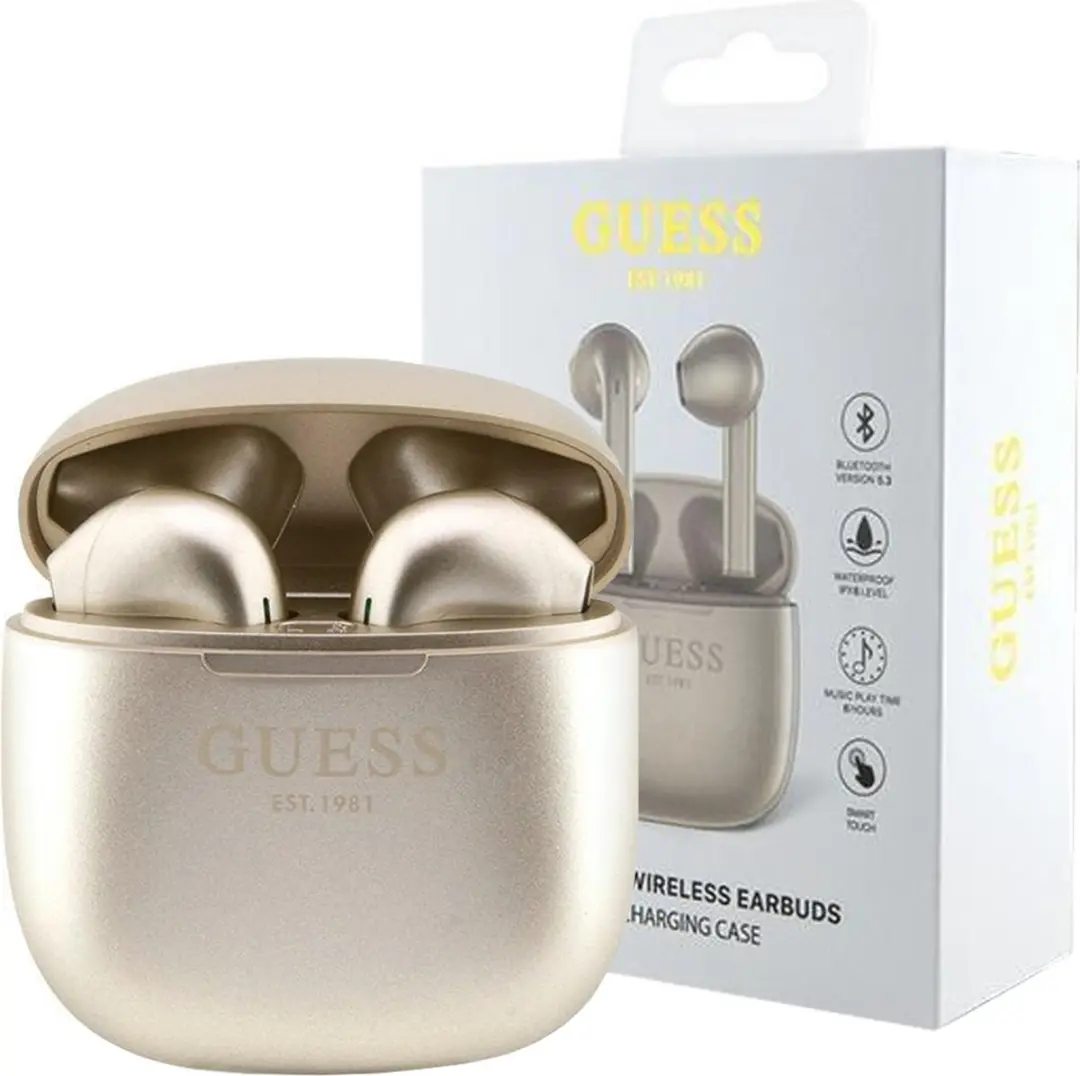 GUESS TWS Script Logo Oordopjes - Goud