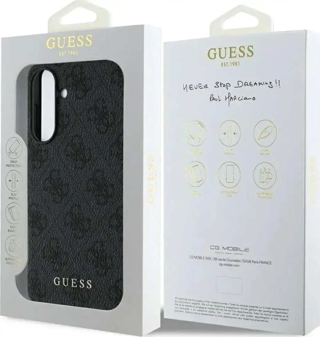 GUESS Charm Back Cover Hoesje - Samsung Galaxy A56 - Zwart