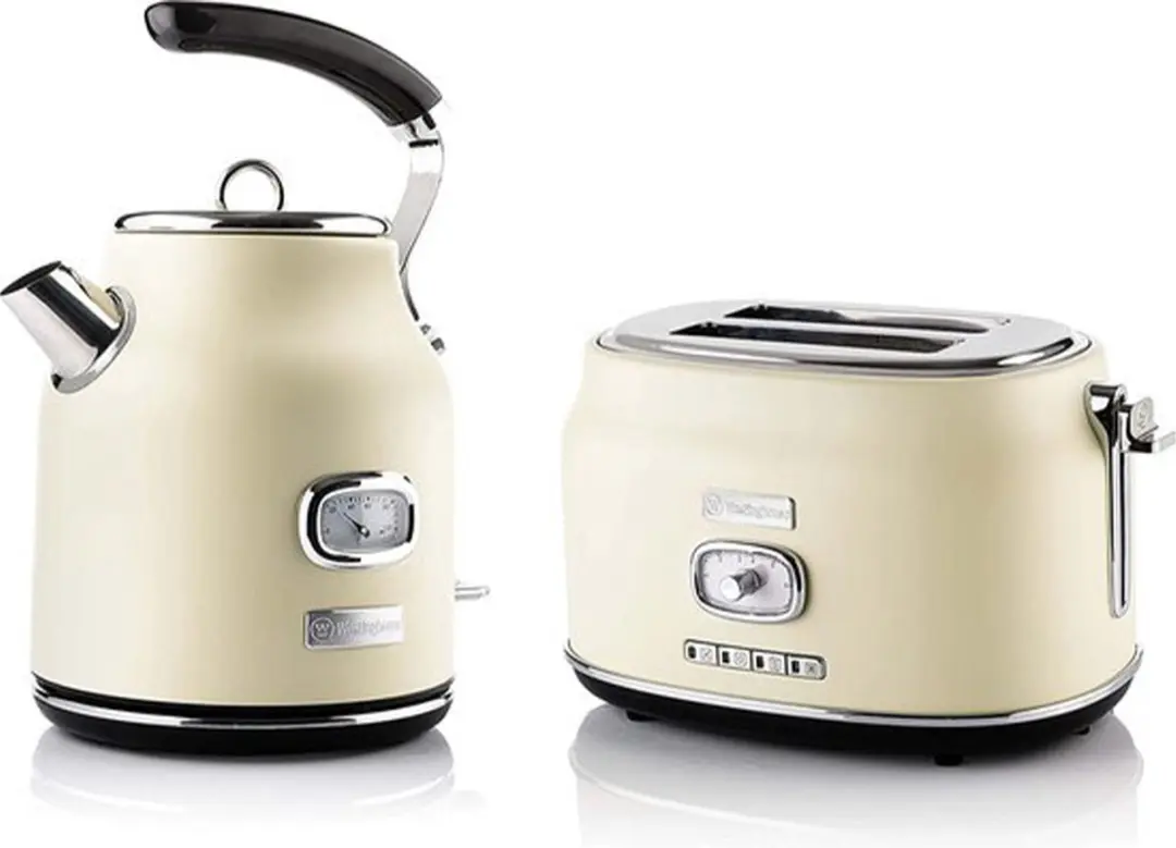 Westinghouse Retro Bundel Waterkoker 1,7L + Broodrooster 2 Sneden