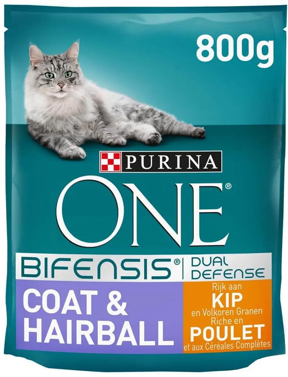 Purina ONE Bifensis Coat & Hairball Kip 800g
