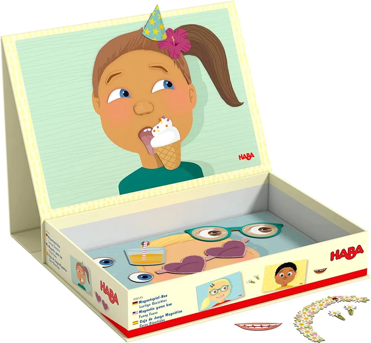 Haba Magneetspeldoos Grappige Gezichten 10-delig - Multikleur