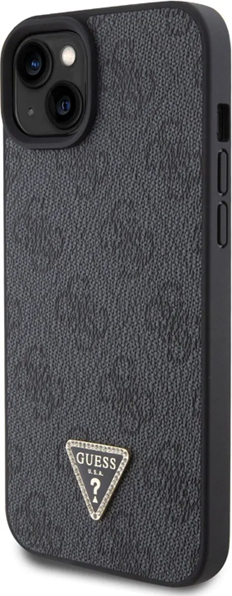 GUESS 4G Triangle Logo Hoesje - iPhone 15 Plus - Grijs