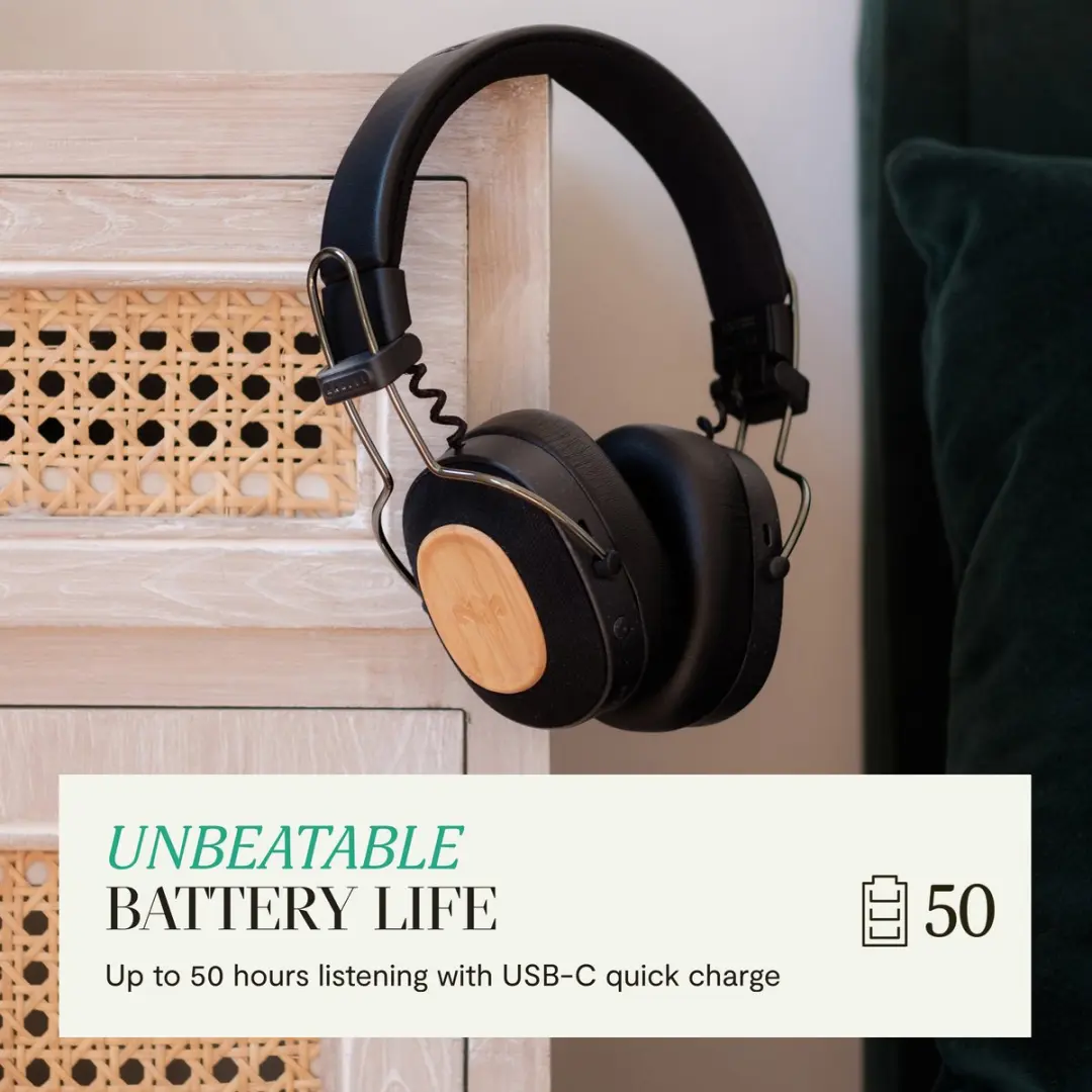 House of Marley Positive Vibration Riddim EM-JH135-SB Bluetooth Koptelefoon - Zwart