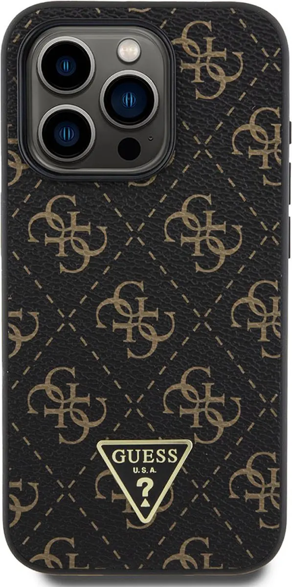 GUESS Hoesje iPhone 16 Pro Patroon 4G - Zwart