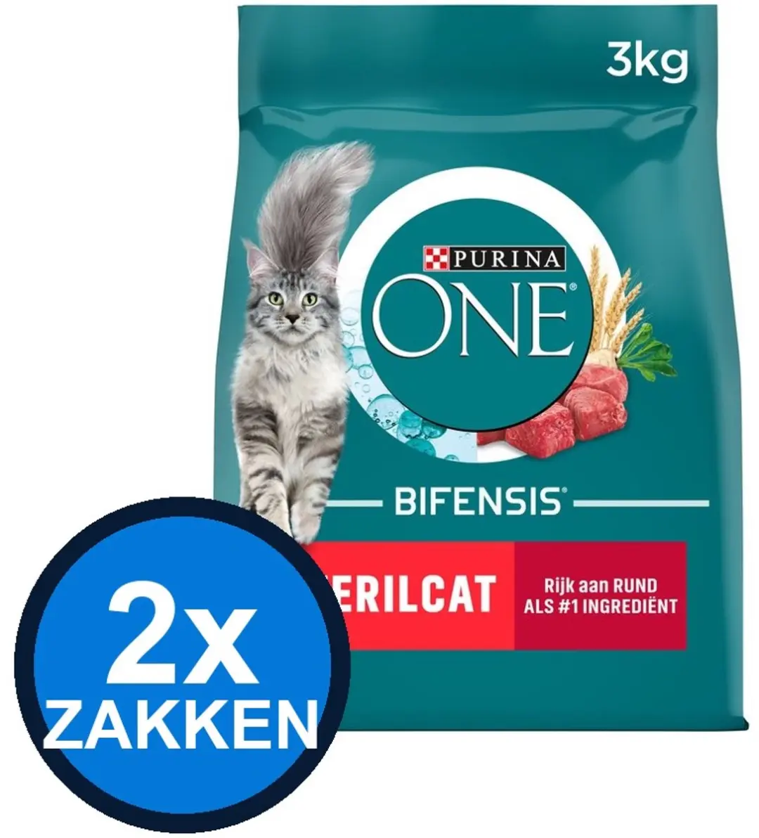 Purina ONE Adult Sterilcat Rund Kattenvoer Droogvoer 3kg - 2 Stuks