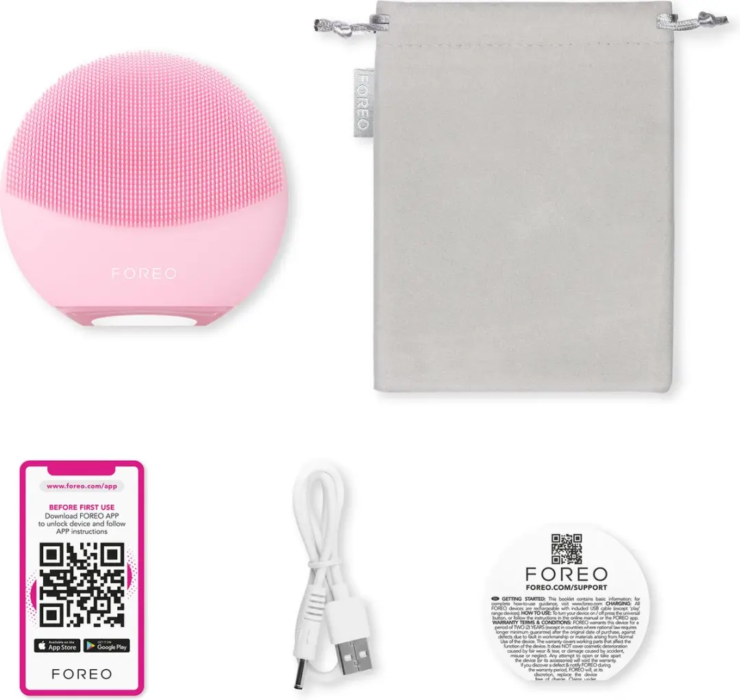 FOREO LUNA 4 mini Gezichtsreinigingsborstel - 12 Snelheden - Pearl Pink - afbeelding 6 van 6
