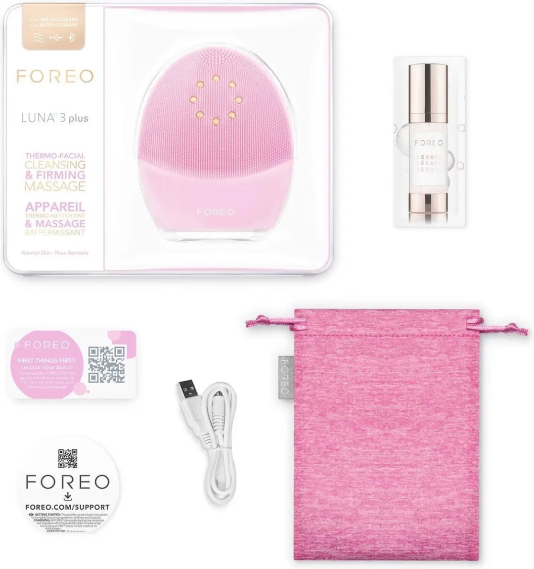 FOREO LUNA 3 Plus Gezichtsreinigingsborstel - 16 Snelheden - Pink