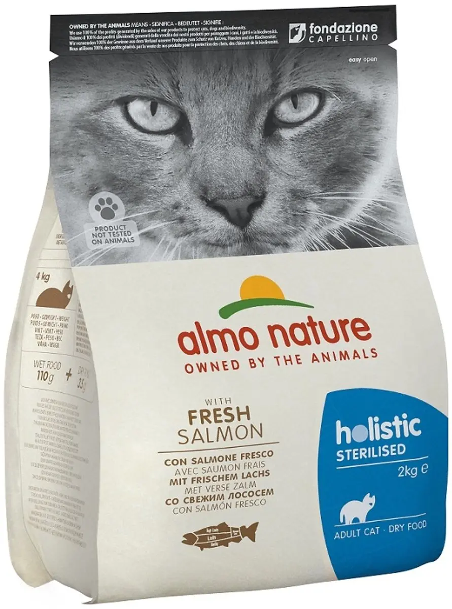 Almo Nature Holistic Zalm Droogvoer Gesteriliseerde Katten 400g
