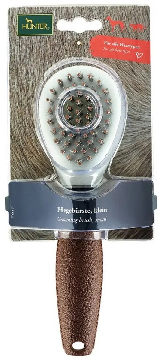 Hunter Verzorgingsborstel Groot - Bruin/Grijs