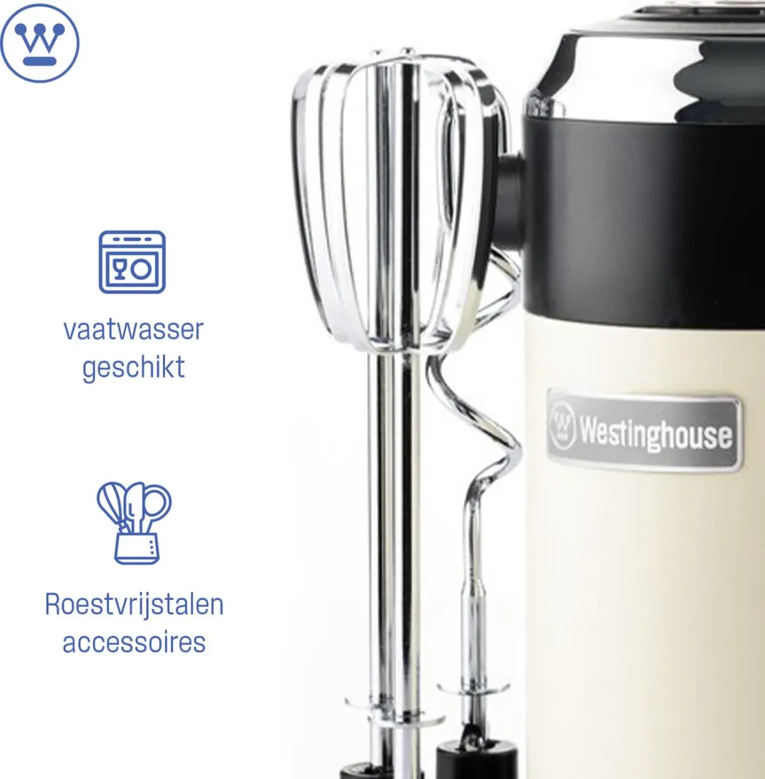 Westinghouse Retro Handmixer WKHM250WH 350W - Beige - afbeelding 6 van 6