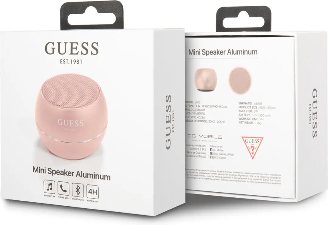 GUESS Mini Bluetooth Speaker - 3W - 4 uur - Rose