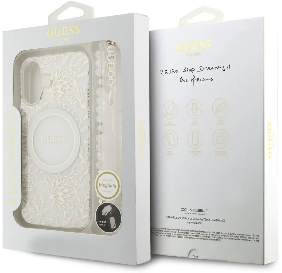 GUESS IML Flowers Allover iPhone 17 Hoesje - Wit - afbeelding 6 van 6