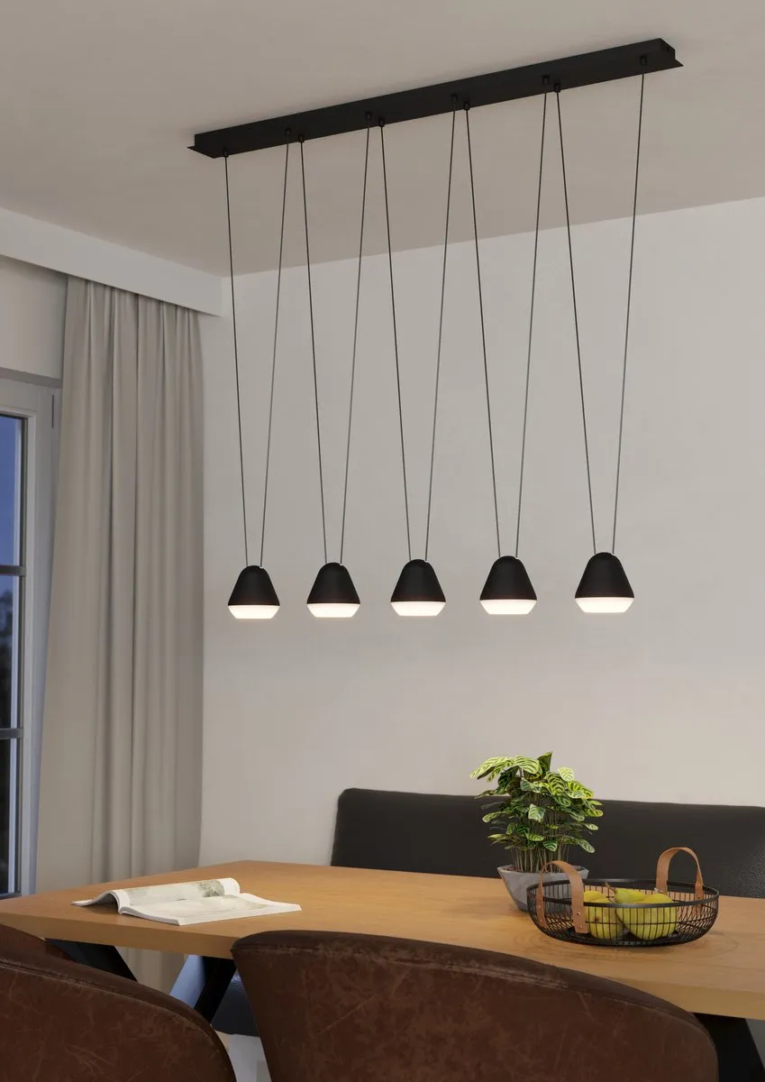 Eglo Palbieta Hanglamp 5x GU10 - 116cm - Zwart