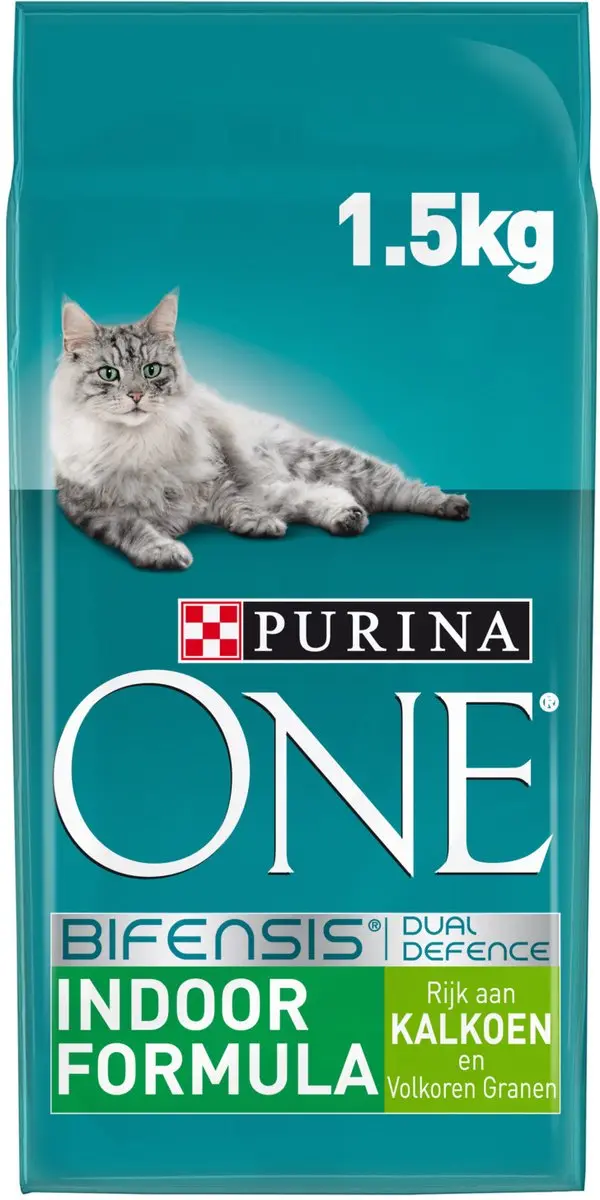 Purina ONE Indoor Kalkoen Volkoren Granen Brokjes 1,5 kg
