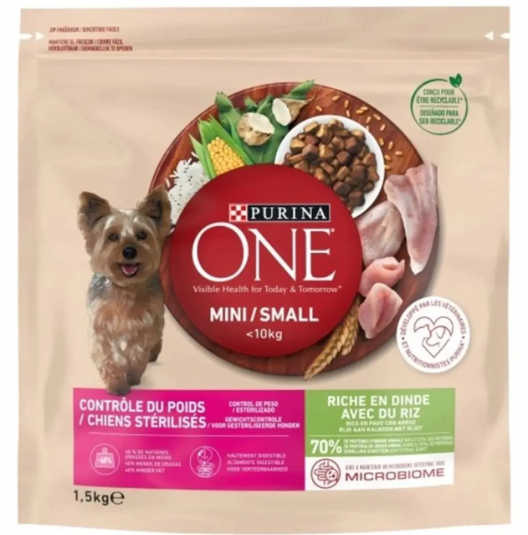 Purina ONE Mini Kalkoen & Rijst Hondenvoer 1,5kg