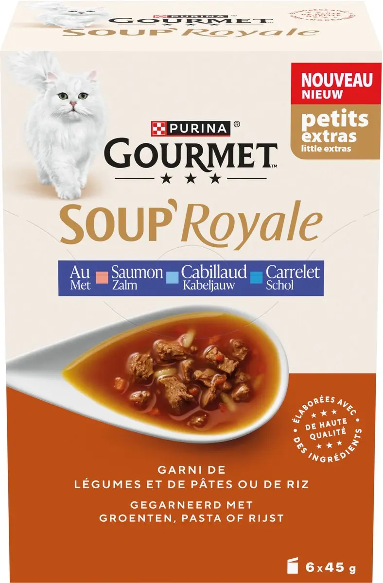 Gourmet Kattenvoer Nat Soup Royale Zalm - 4x6x45g