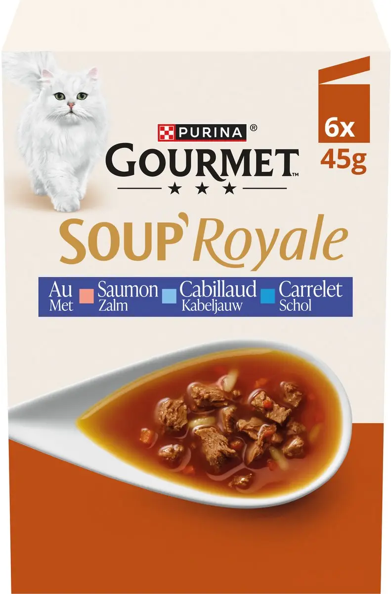 Gourmet Kattenvoer Nat Soup Royale Zalm - 4x6x45g