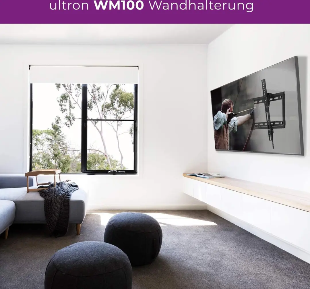 Ultron WM100 TV Muurbeugel - 23"-56" - 30 Kg - Zwart