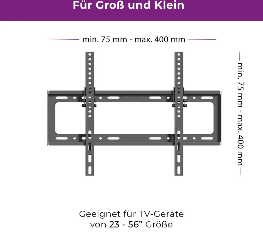 Ultron WM100 TV Muurbeugel - 23"-56" - 30 Kg - Zwart