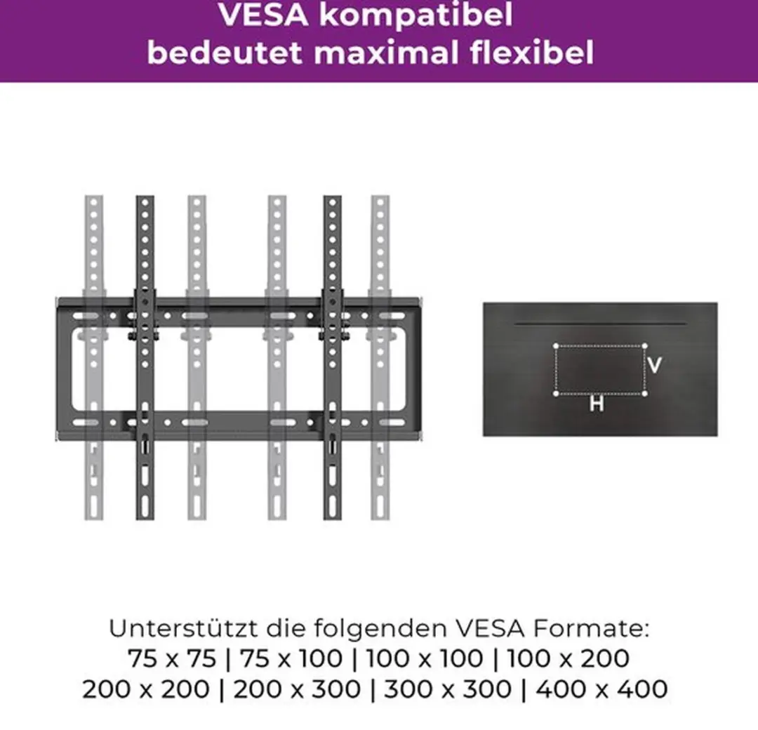 Ultron WM100 TV Muurbeugel - 23"-56" - 30 Kg - Zwart - afbeelding 6 van 6