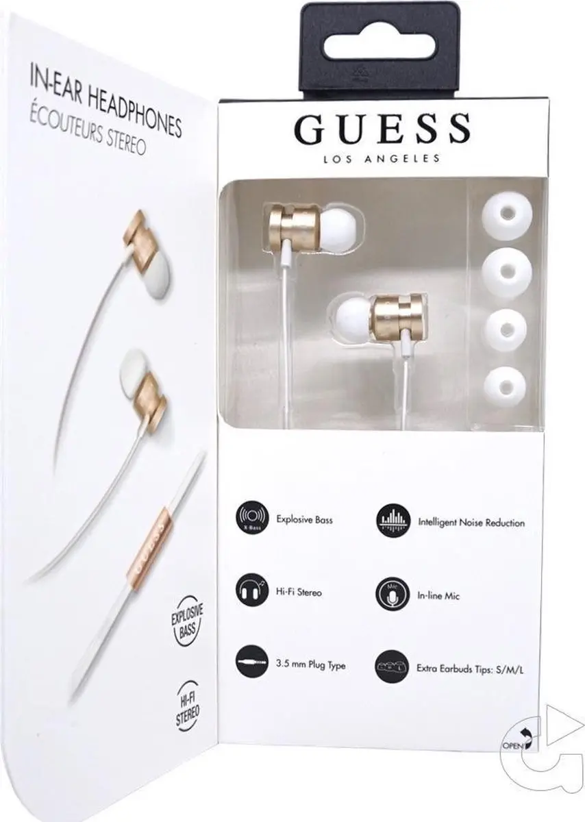GUESS In-Ear Headset 4-74677 - Noise Reduction - Wit/Goud