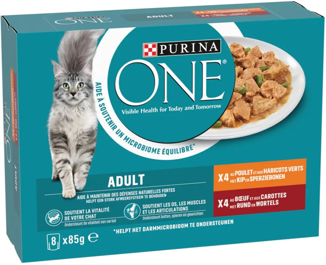 Purina ONE Fijne Malse Reepjes Kip in Saus - 8x85g