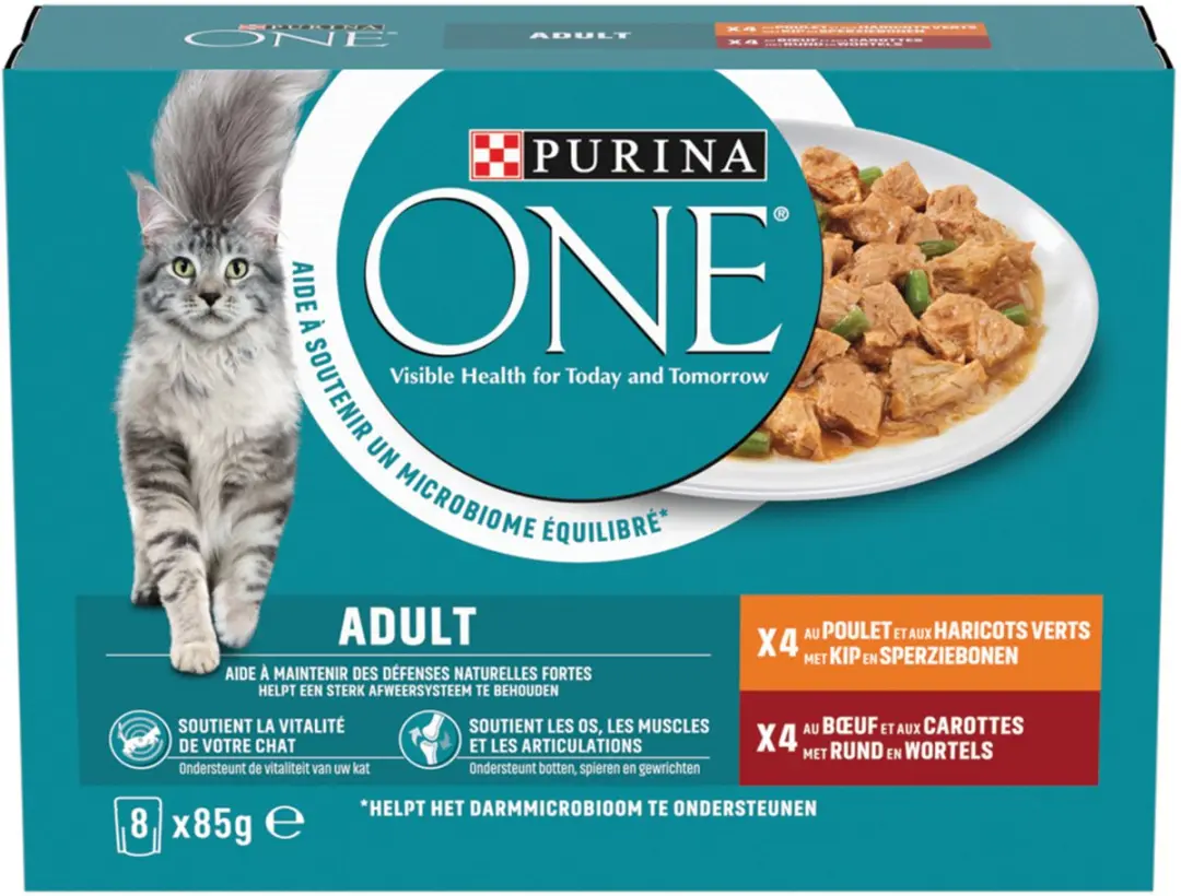 Purina ONE Fijne Malse Reepjes Kip in Saus - 8x85g