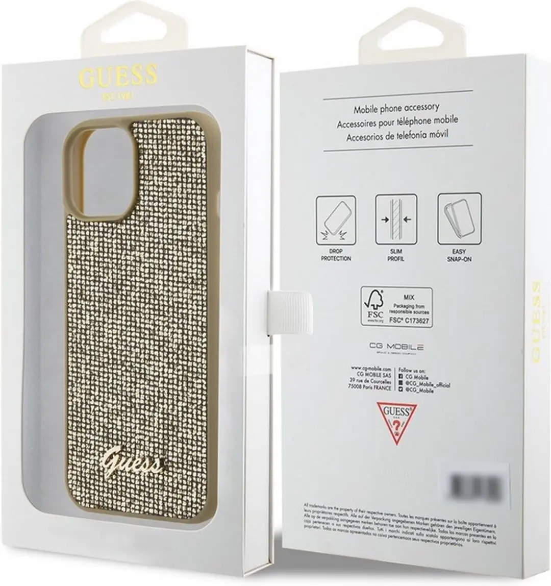 GUESS Square Mirror Back Case Goud - iPhone 15