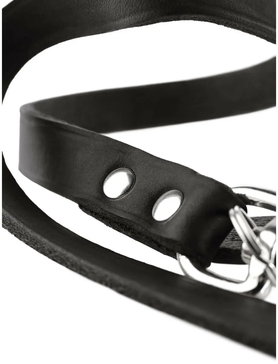 Hunter Verstelbare Hondenriem Leder - 200x1,3cm Zwart