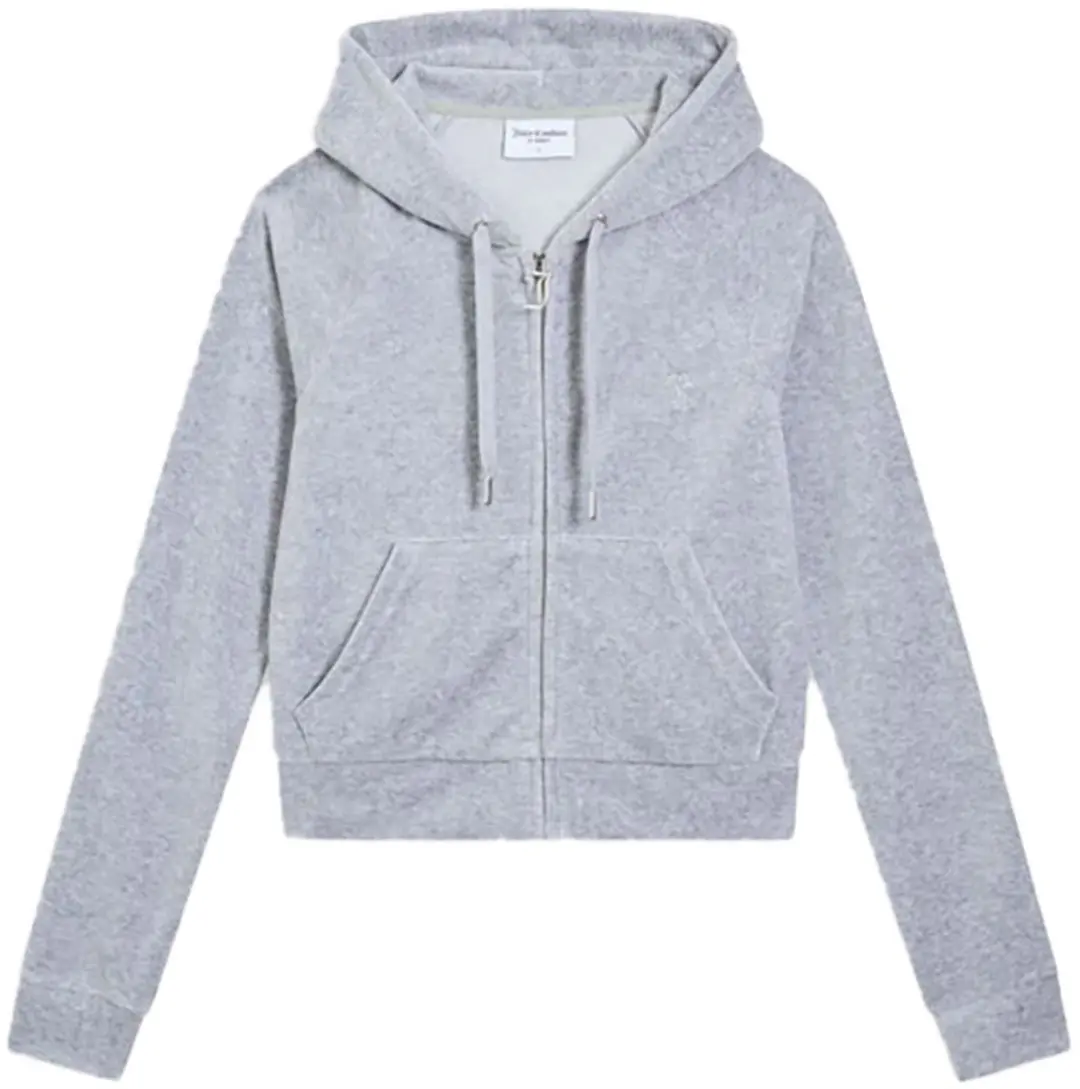 Juicy Couture Madison Classic Velour Hoodie - GRIJS - Maat M