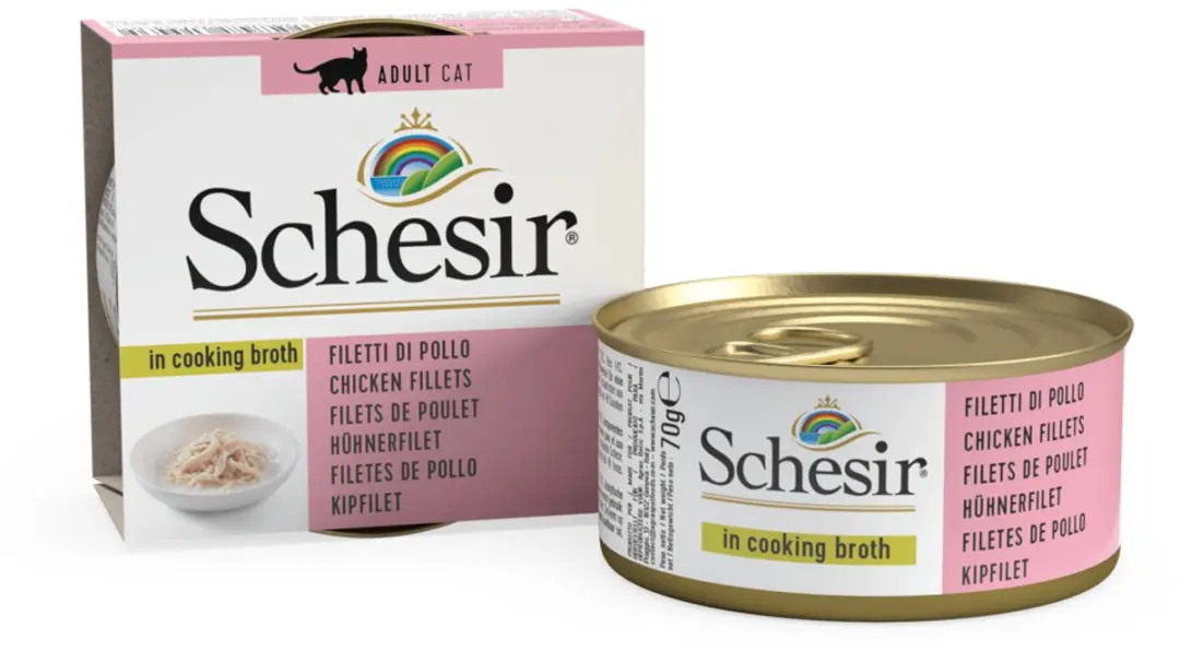 Schesir Kattenvoer Kipfilet in Bouillon - 12x70g