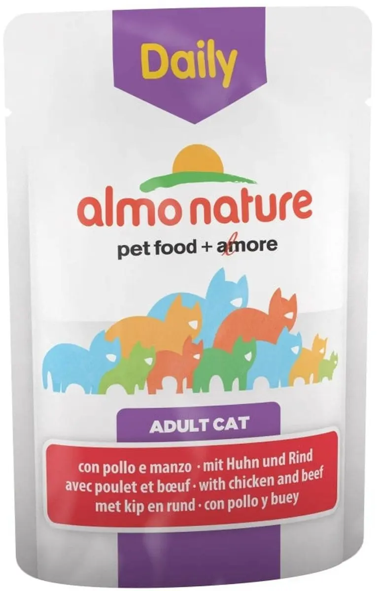 Almo Nature Kattenmenu Kip & Rundvlees 30x70g