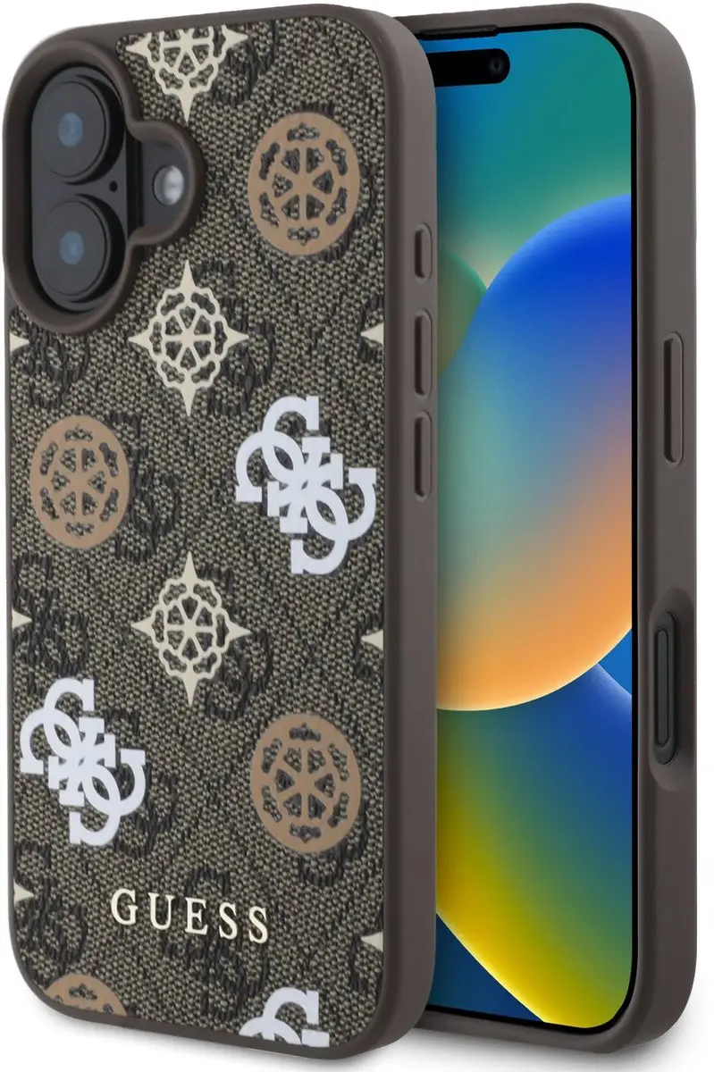 Guess Peony iPhone 16 Hoesje - Bruin - Magsafe