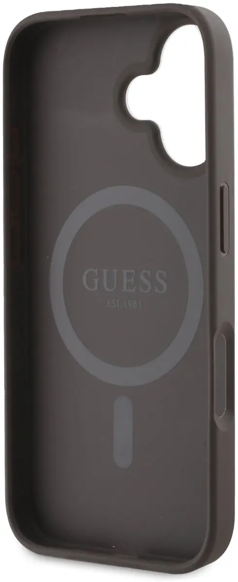 Guess Peony iPhone 16 Hoesje - Bruin - Magsafe
