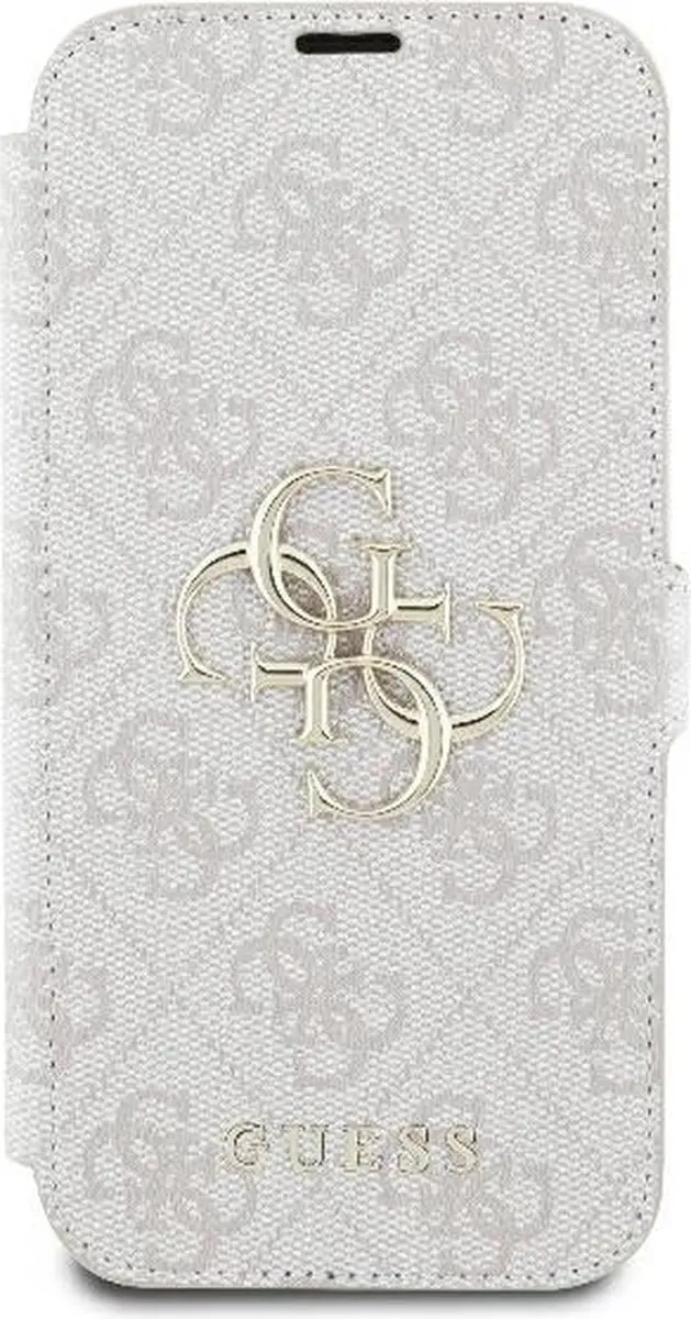 Guess 4G Big Metal Logo Book Wallet Case iPhone 16 - Roze