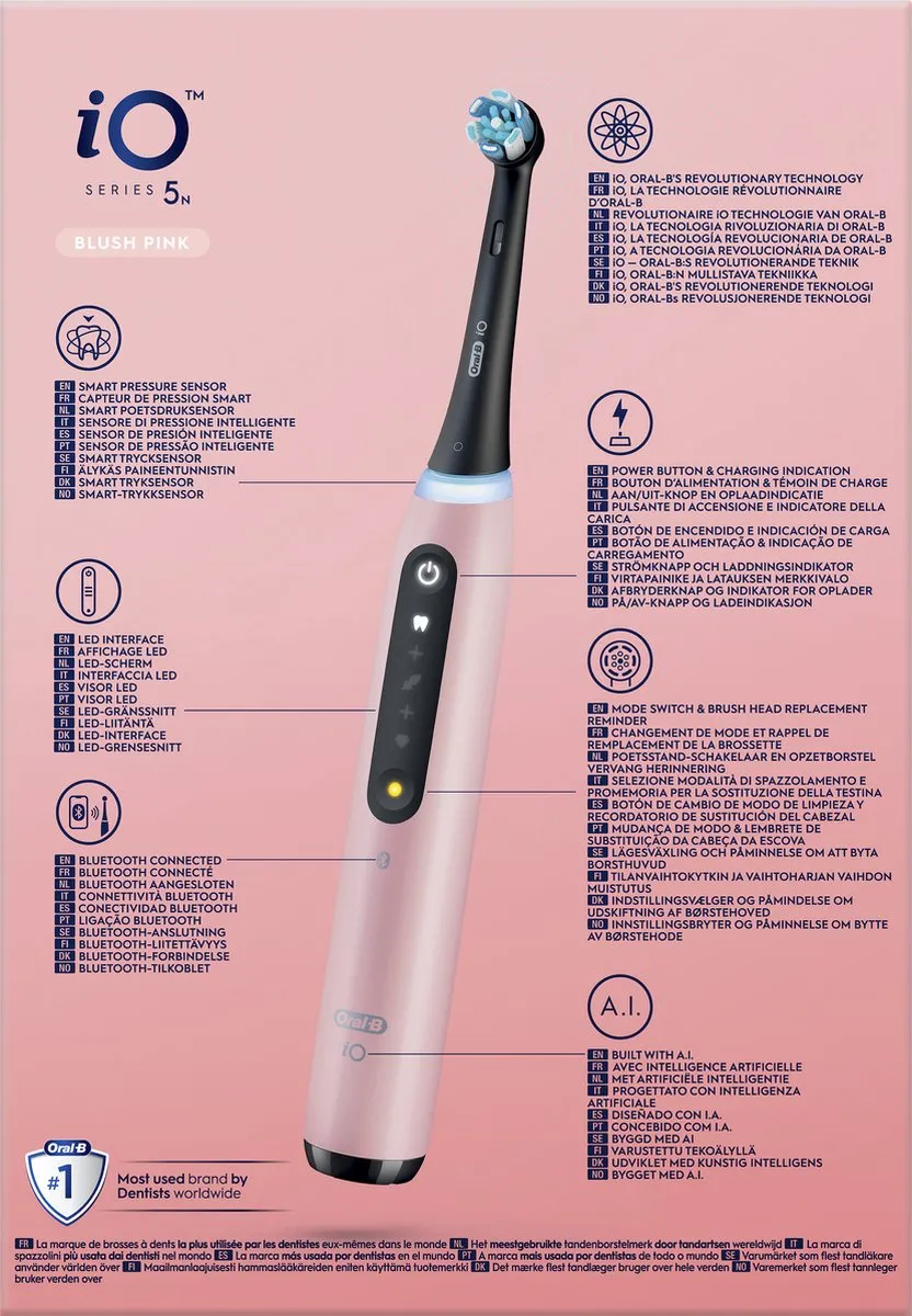 Oral-B iO 5N Elektrische Tandenborstel - Roze - 5 Snelheden