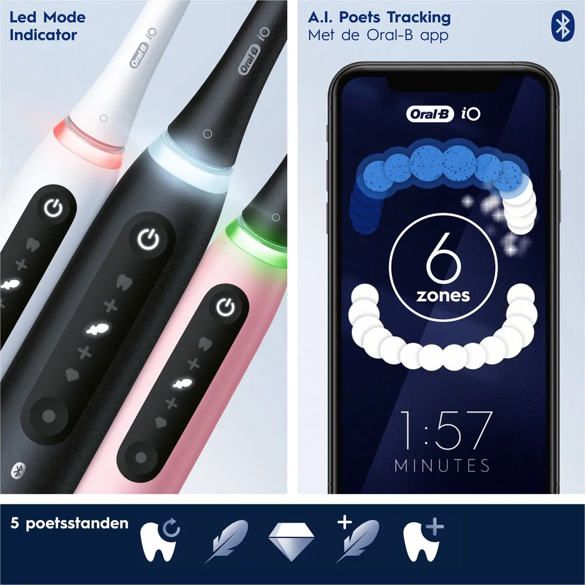 Oral-B iO 5N Elektrische Tandenborstel - Roze - 5 Snelheden - afbeelding 6 van 6