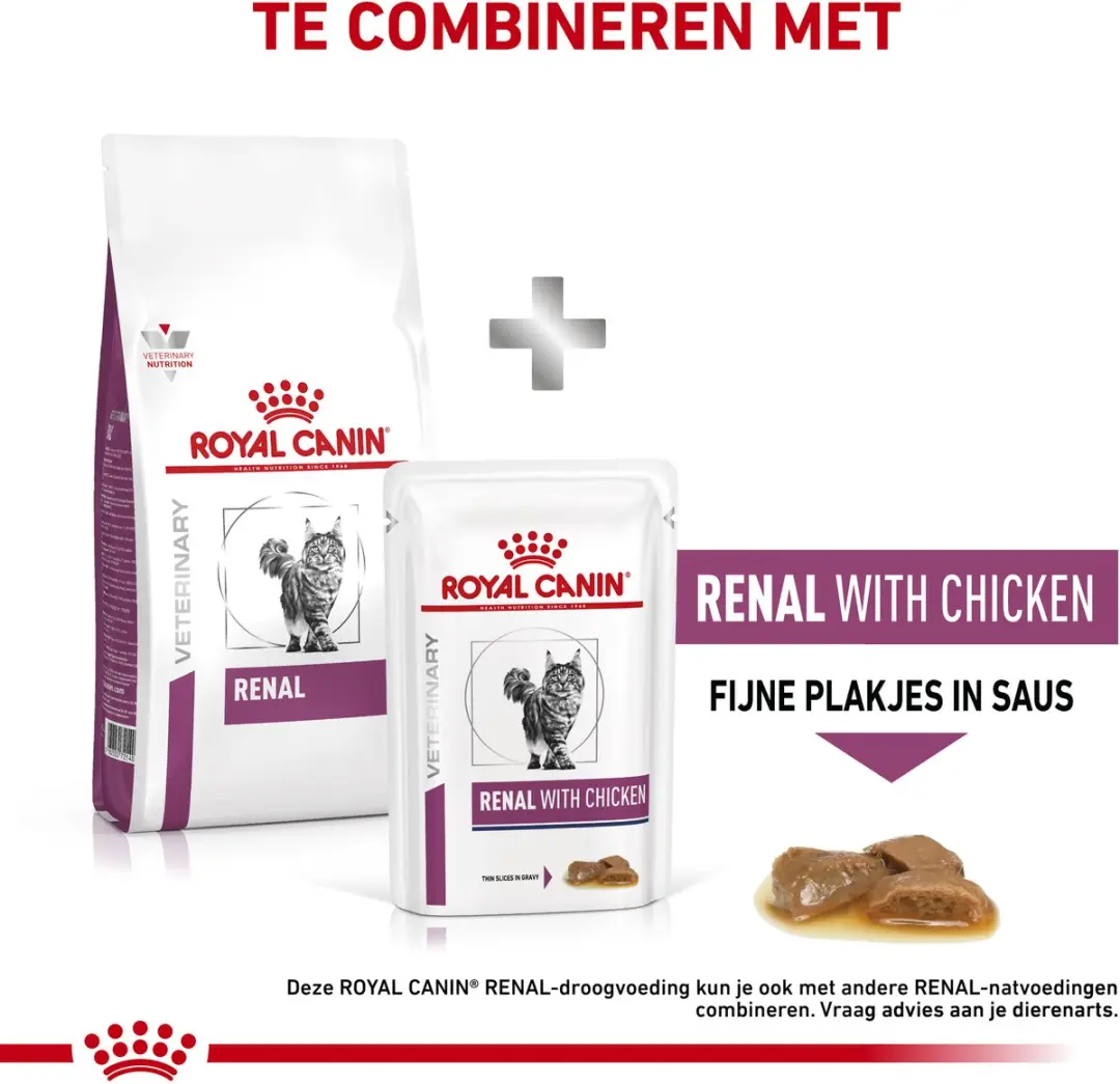 Royal Canin Renal Combi Bundel - 4kg + 12x85g Kip