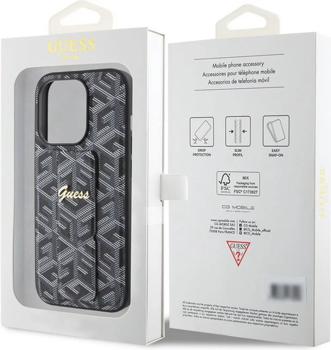 GUESS G-Cube Grip Back Case - iPhone 15 Pro Max - Zwart
