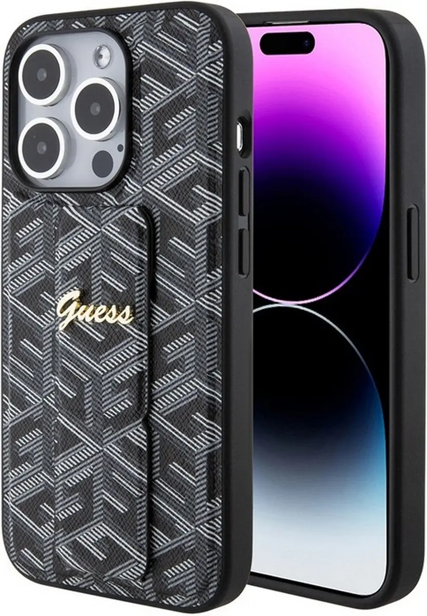 GUESS G-Cube Grip Back Case - iPhone 15 Pro Max - Zwart