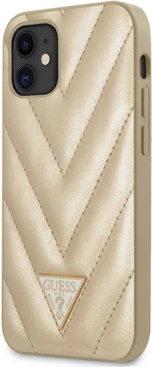 GUESS iPhone 12 Mini Hoesje - Effen Goud - 6081