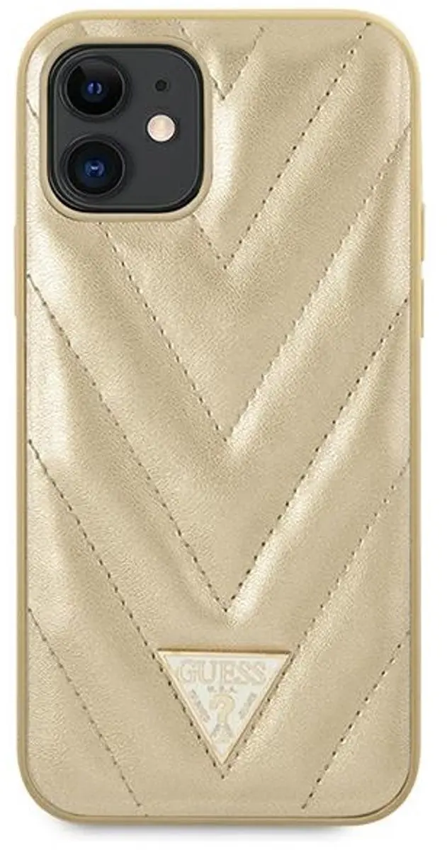 GUESS iPhone 12 Mini Hoesje - Effen Goud - 6081
