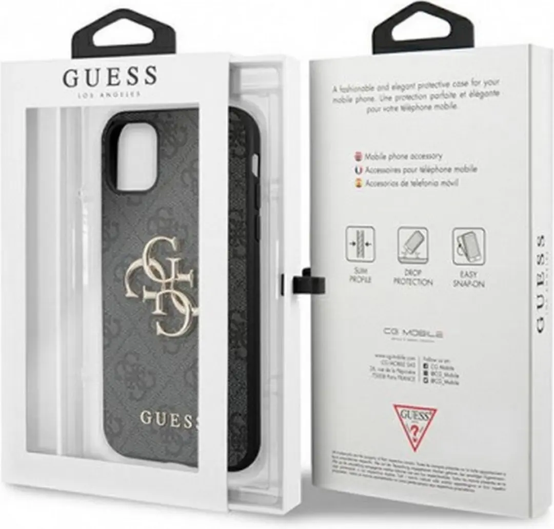 GUESS 4G Metal Logo Back Case - iPhone 11 Pro Grijs - afbeelding 4 van 4