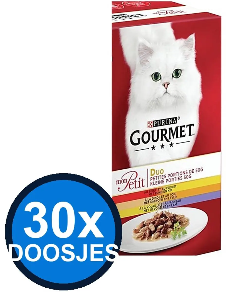 Gourmet Mon Petit Duo Vlees Kattenvoer Natvoer