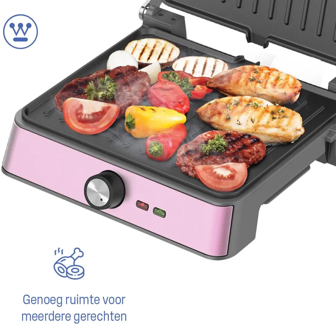 Westinghouse Retro Contactgrill WKCG907PK - 2200W - Roze
